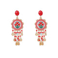 Womens Tulip-Print Tassel Casual Earrings Vera Lux