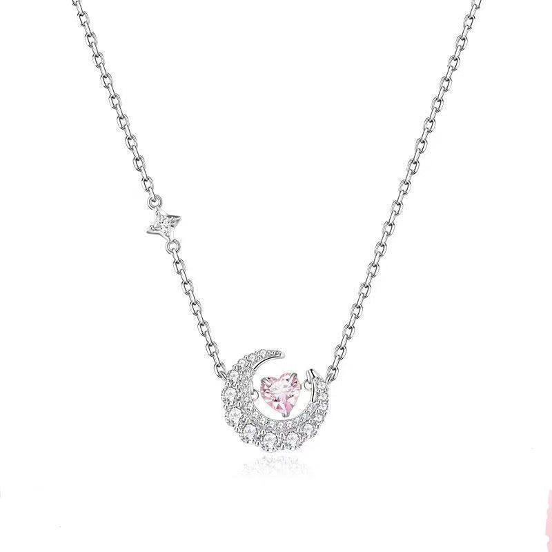 Phantom Dream Heart Moon Necklace Womens Clavicle Chain Vera Lux