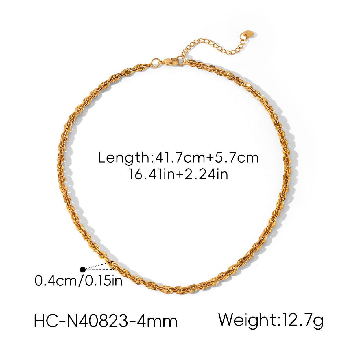 18k Gold Stainless Steel Chunky Cable-Chain Non-Fading Titanium Steel Necklace Vera Lux