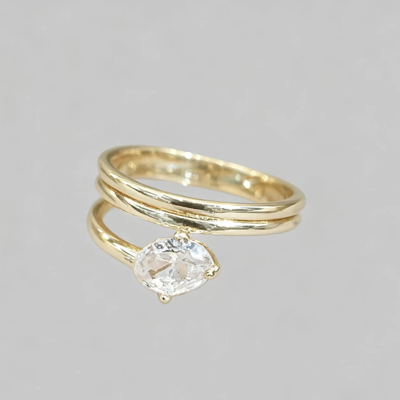 Simple, Versatile, Asymmetrical Zircon-studded Ring For Women Vera Lux