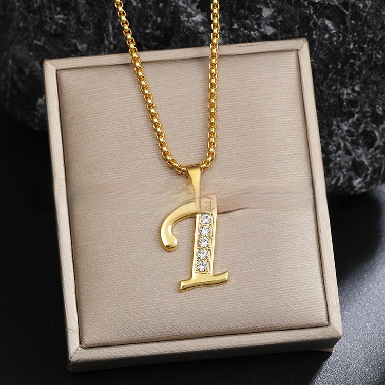 26 Diamond-Encrusted English Alphabet Necklaces Vera Lux