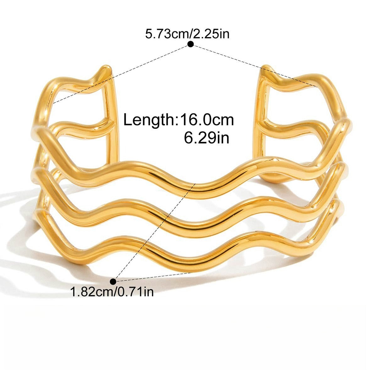18K gold wave bracelet Vera Lux
