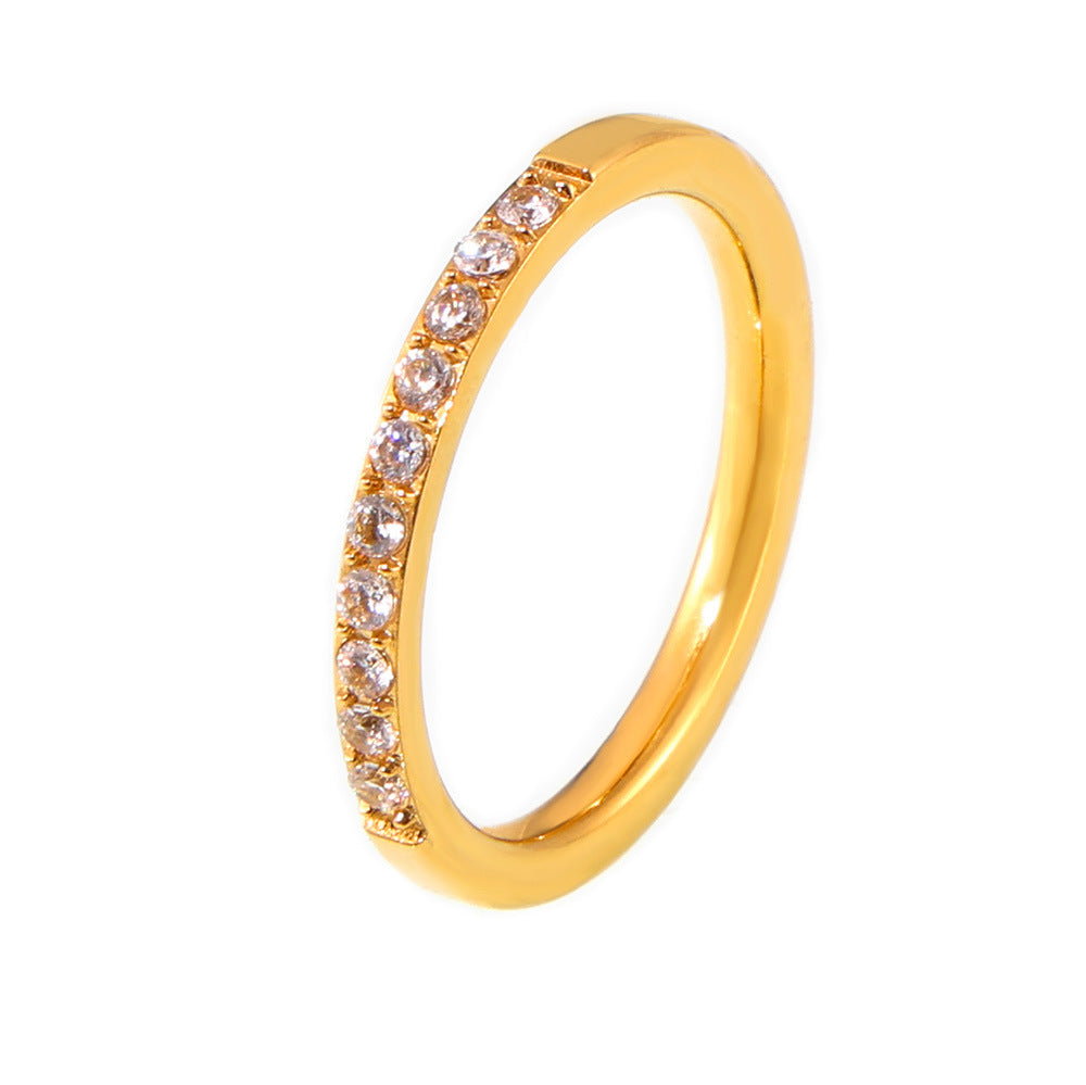 European And American-style Zircon Petite Ring Stackable Vera Lux