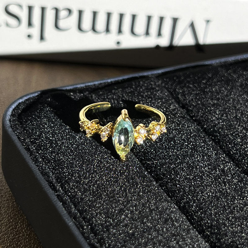 Women Geometric Micro Paved Open Adjustable Ring, Retro Cold Tone Niche Designer Finger Ring, Trendy Unique Stylish Daily Matching Hand Jewelry Accessories Vera Lux