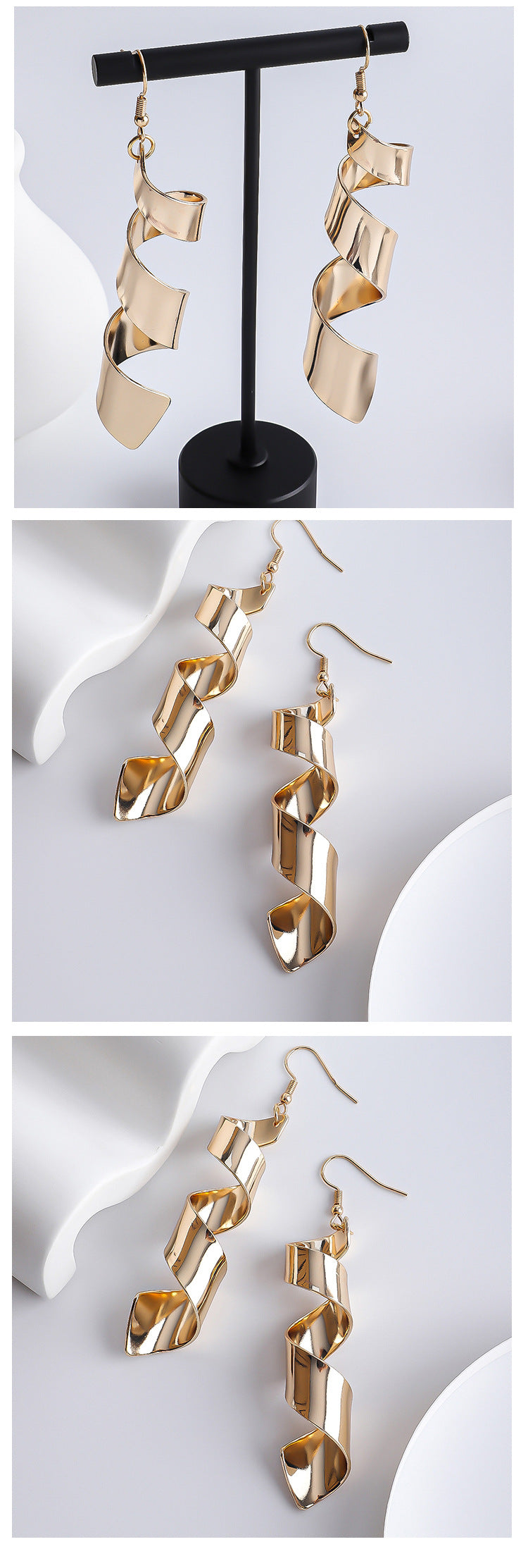 Smooth Irregular Thread Earrings For Women Vera Lux