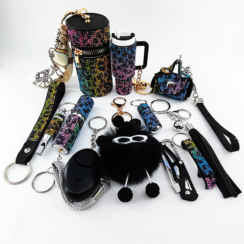 Diamond-Embellished Creative Portable 12-Piece Keychain Set Vera Lux