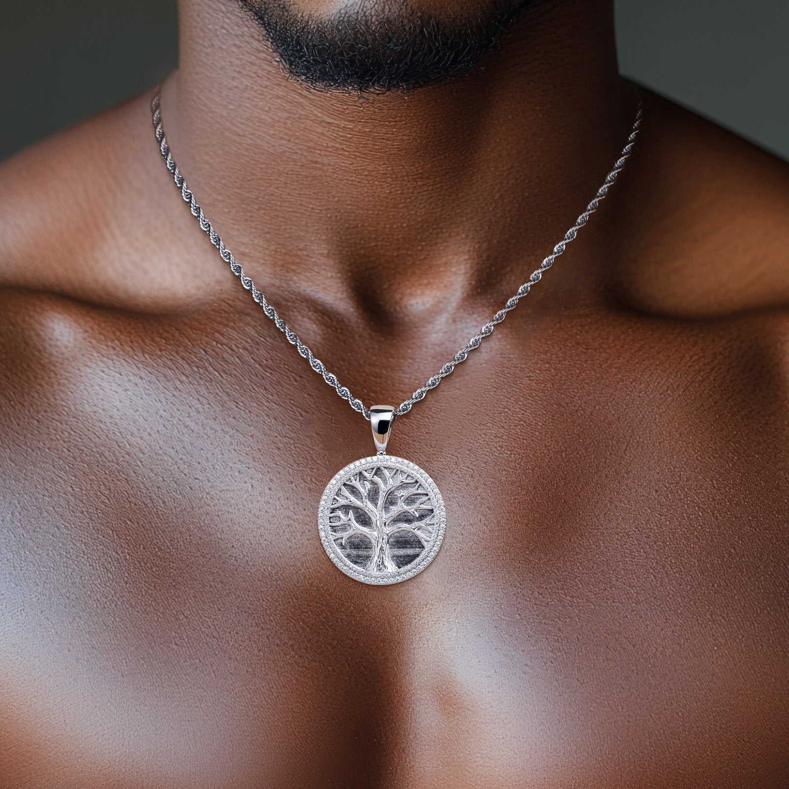 Minimalist Light-Luxury Copper Pendant With Diamonds Christmas Tree Design Vera Lux