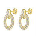 S925 Sterling Silver Gold Plated Moissanite Dangle Earrings  Full Pave Circle Drop Earrings With GRA Certificate Luxury Jewelry Gift Box Set Vera Lux
