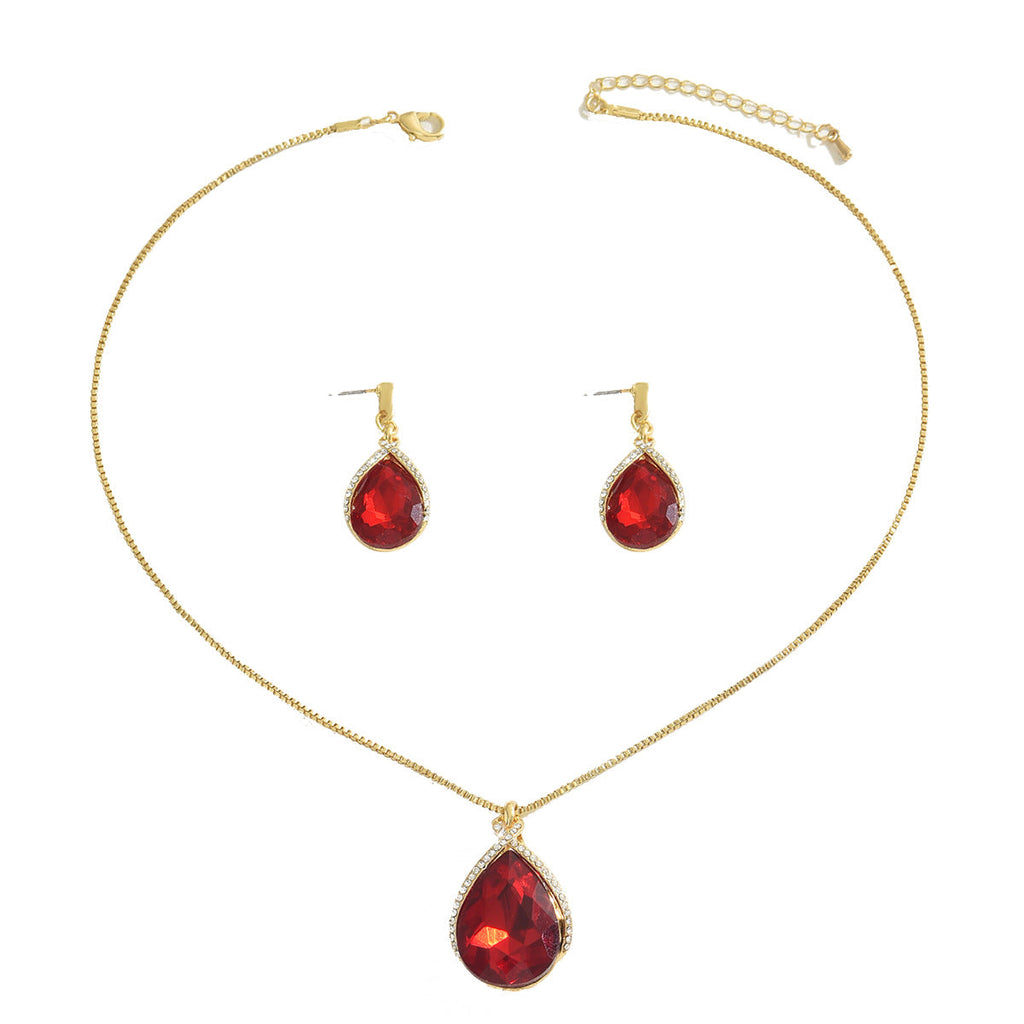 INS Geometric Sweet Japanese-Korean Style Womens Necklace And Earrings Set Vera Lux