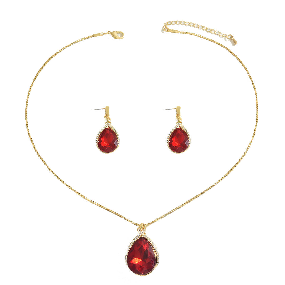 INS Geometric Sweet Japanese-Korean Style Womens Necklace And Earrings Set Vera Lux