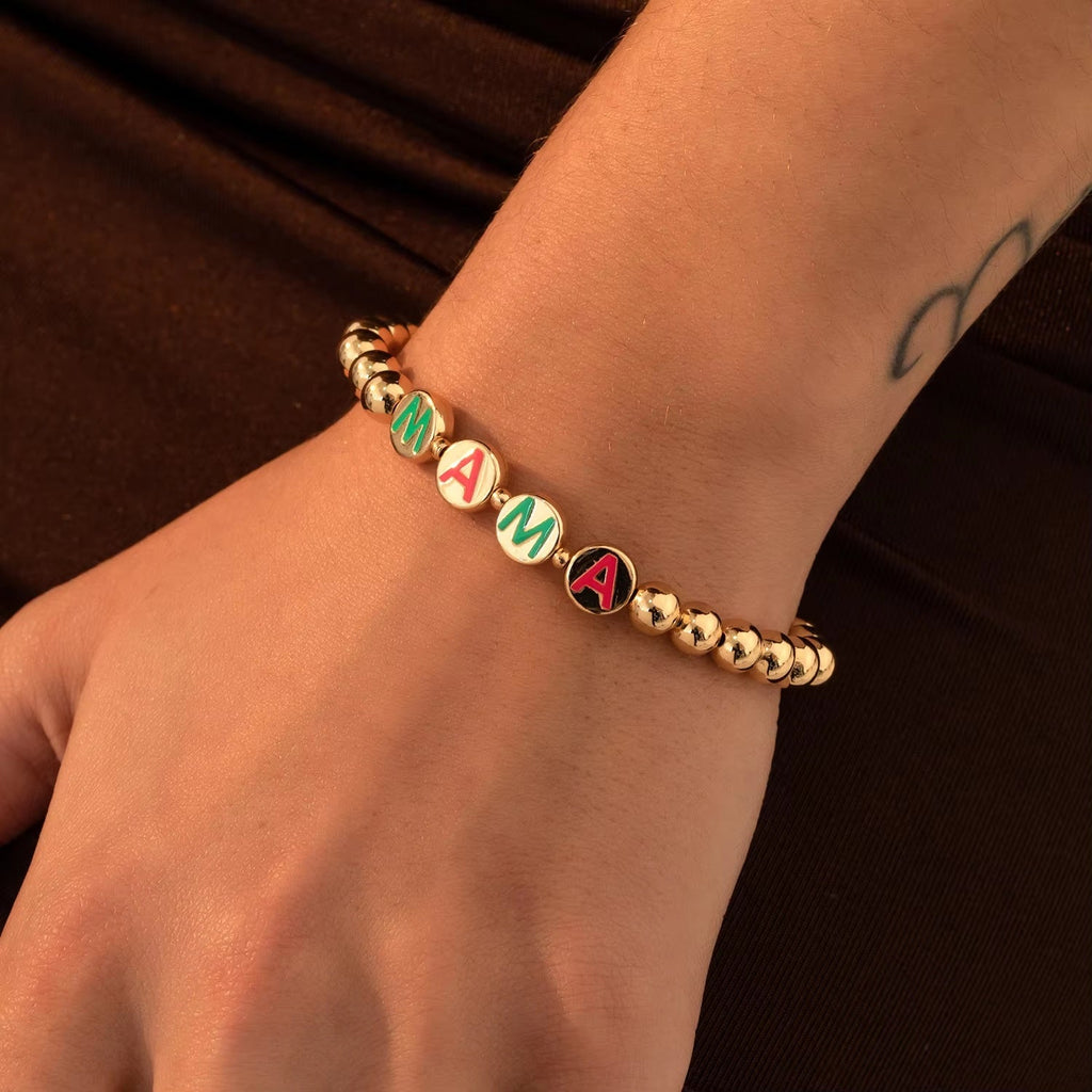Simple Round Bracelet With Letter Charm Vera Lux