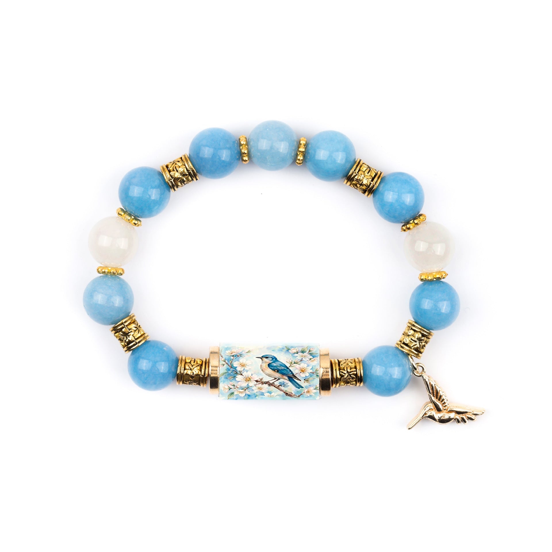 Women Alloy Gold Plated Bracelet With Cross Charm, Elegant White Chalcedony Inlaid Cross Bracelet Vera Lux