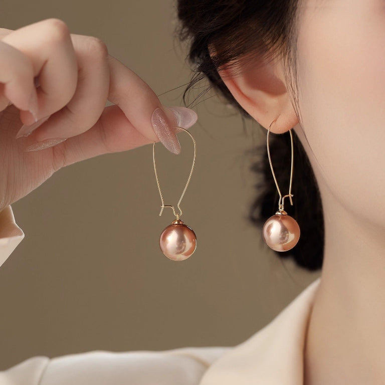 Autumn Winter Champagne Pearl Earrings For Women Vera Lux