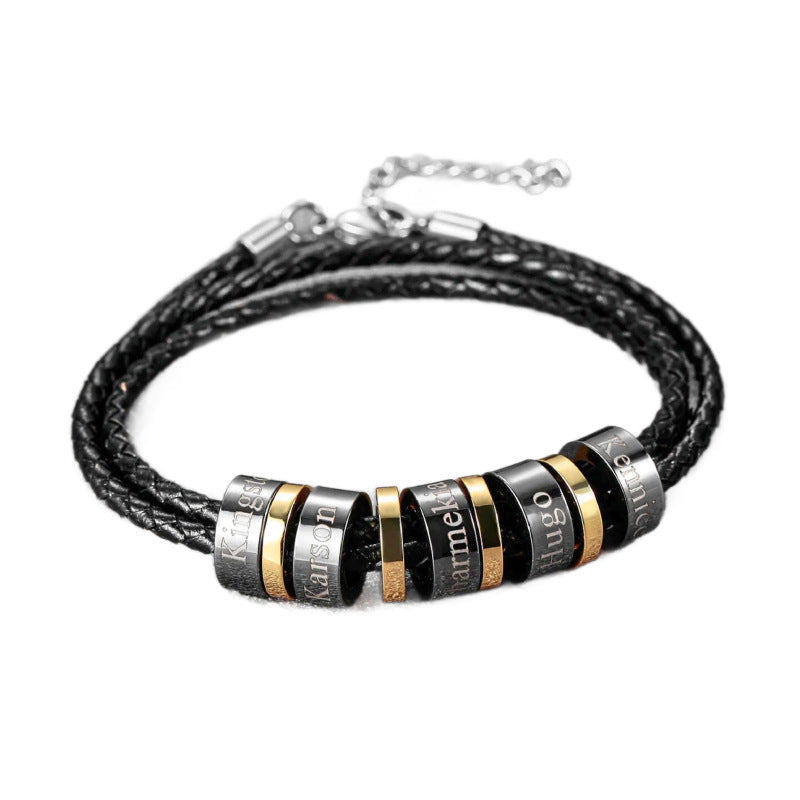 Men's Braided Leather Cord Bracelet Vera Lux