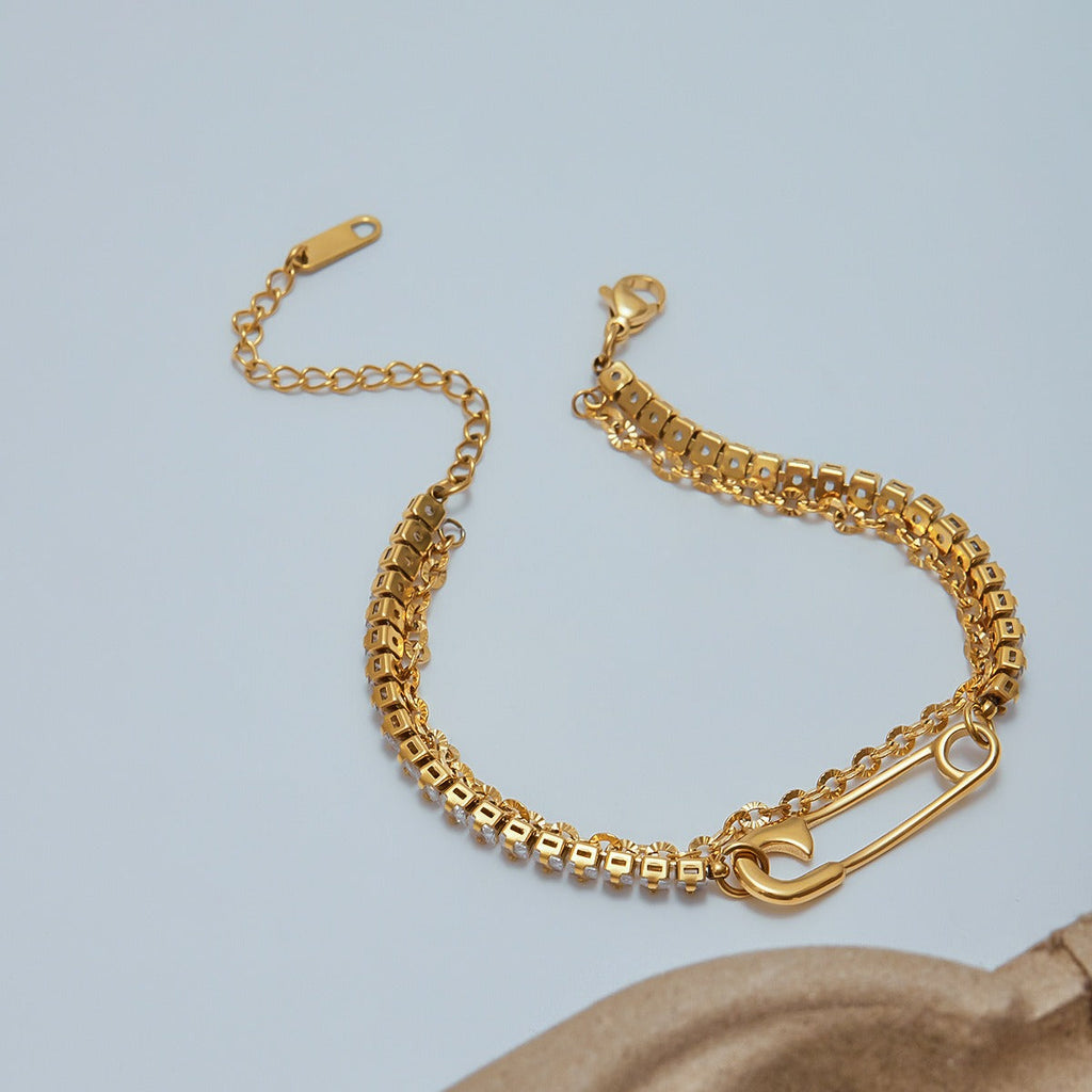 18K gold light luxury high-end zircon bracelet Vera Lux
