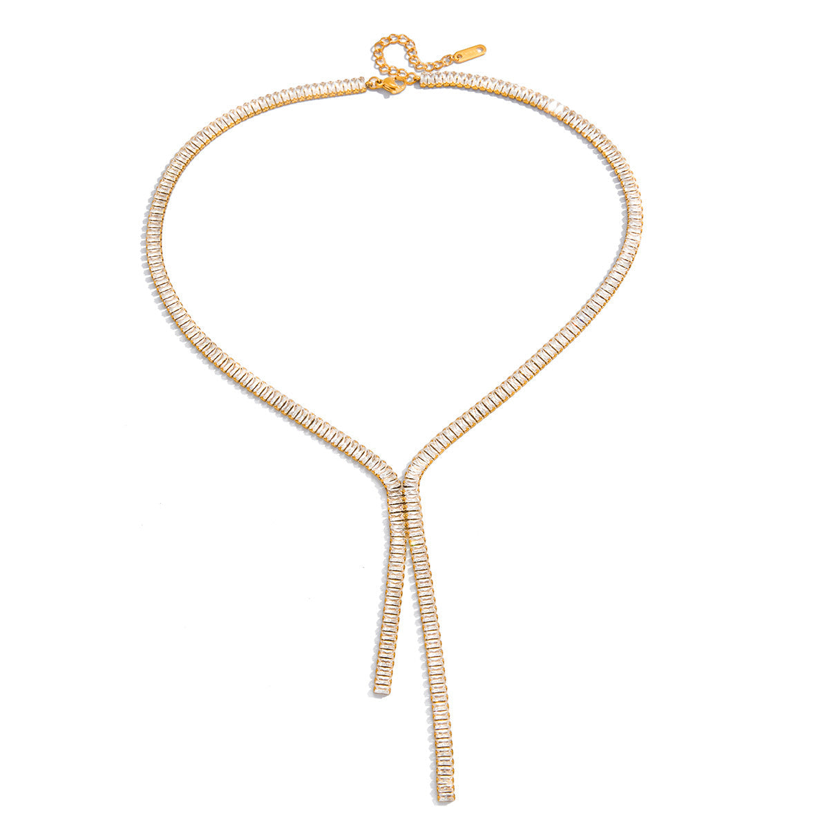 Stainless Steel Zircon Y Necklace Vera Lux