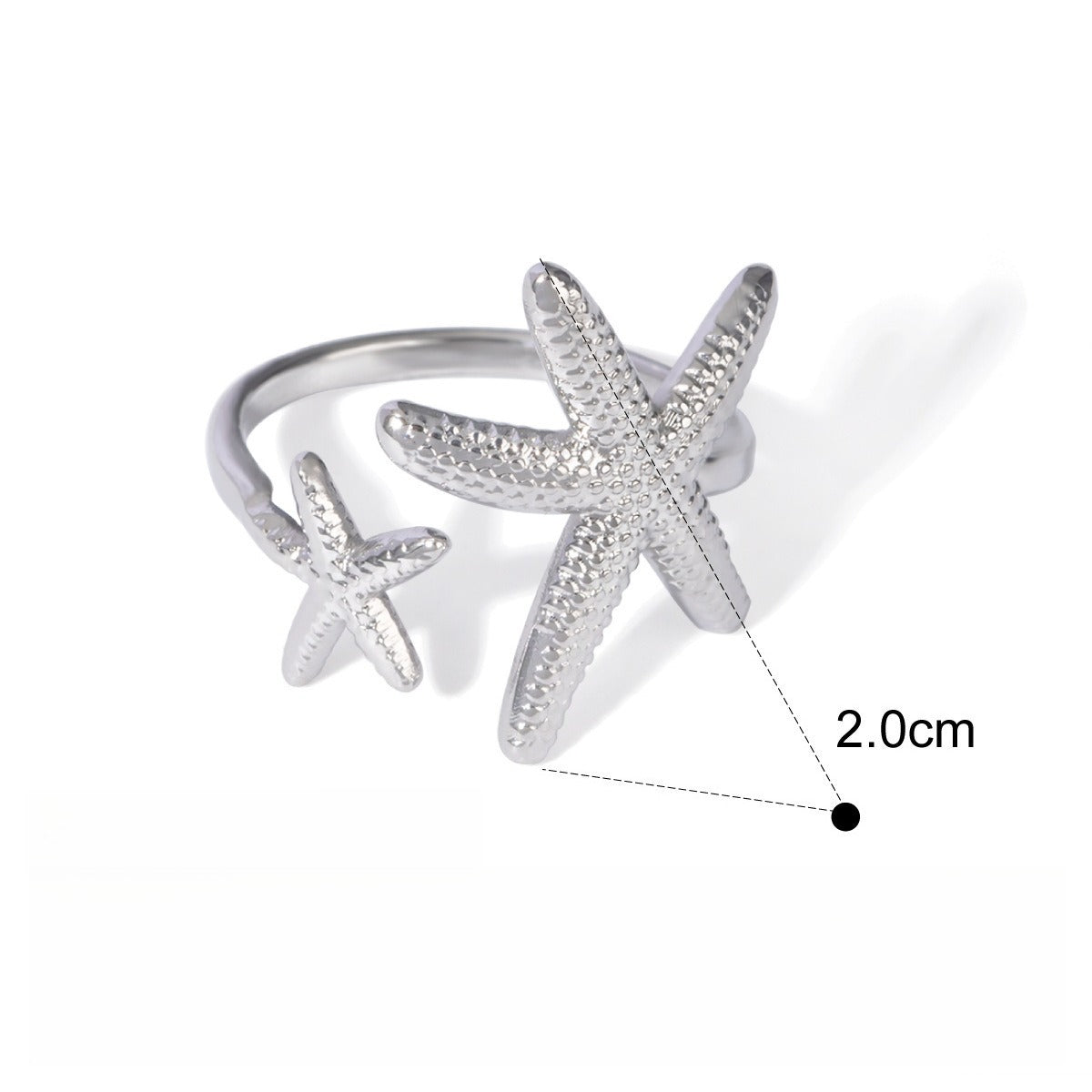 Starfish Shell Titanium Steel Ring Vera Lux