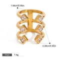 18K gold geometric gemstone inlaid exquisite design dazzling ring Vera Lux