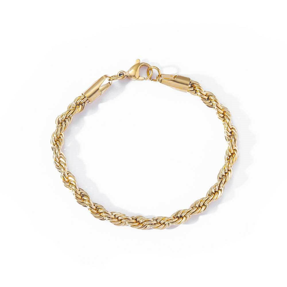 Euro-American Hip-hop Stainless Steel Necklace Twisted Chain Streetwear Titanium Steel Bracelet Vera Lux