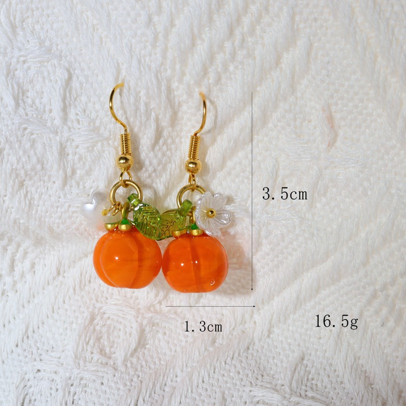 Chinese Advanced Color Creative Plant Pendant Earrings Vera Lux