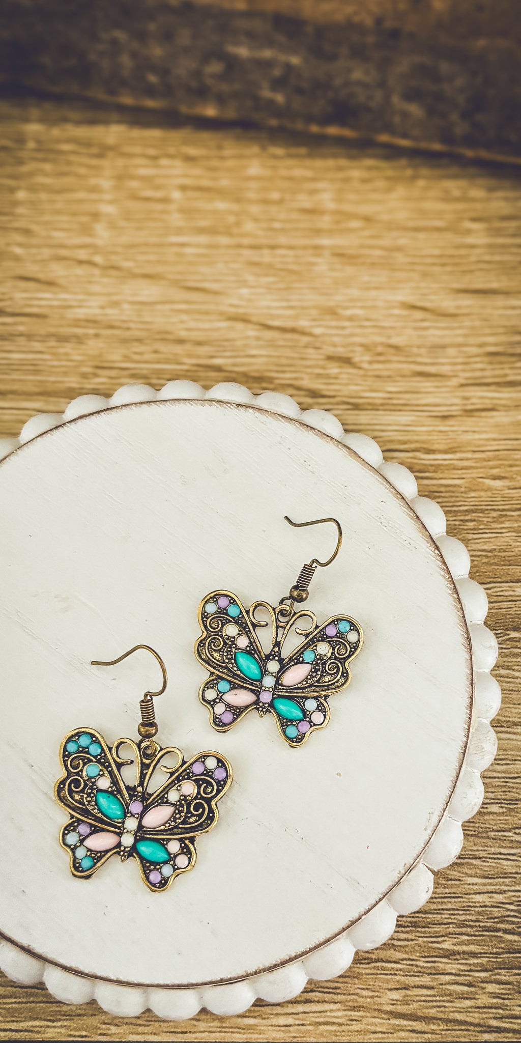 Beautiful Vintage Inspired Butterfly Earrings Rooted Home Goods