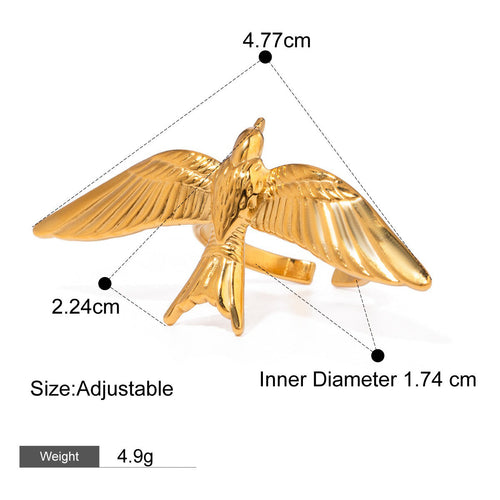 18K gold heart pendant unique design personality ring Vera Lux