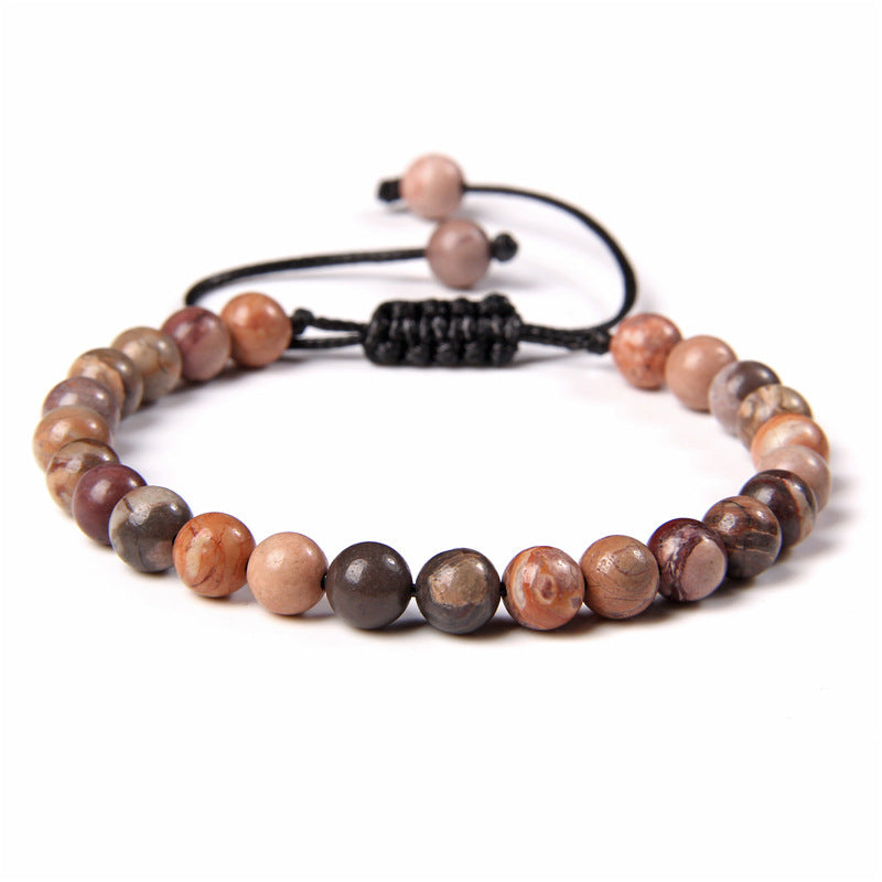 6mm Natural Stone Beads Womens Bracelet Yoga Energy Sports Vera Lux