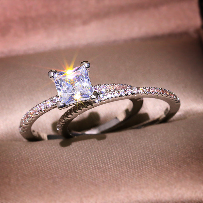 Popular White Zircon Ring Set Jewelry Ring Vera Lux