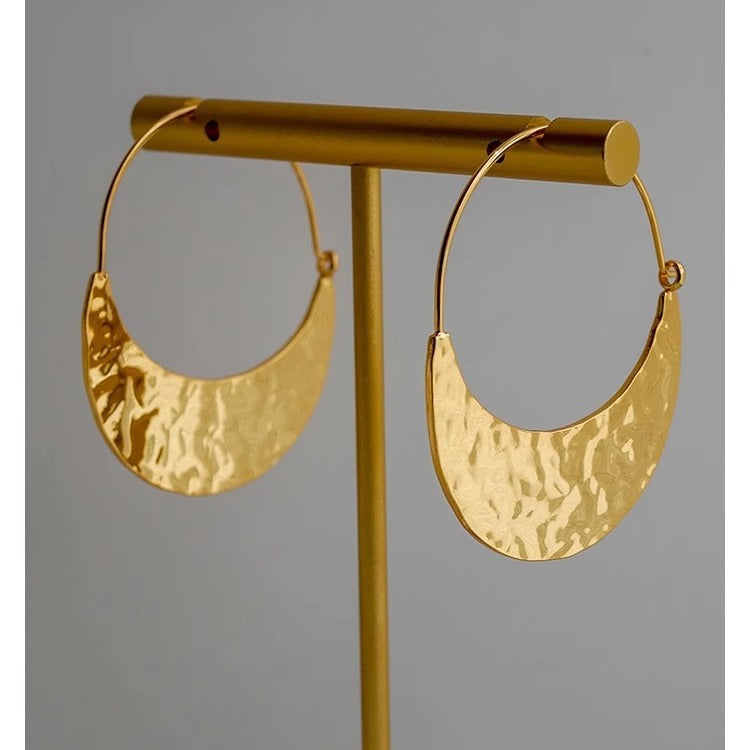 Women's Personalized 18k Gold-Plated Fan-Shaped Earrings Vera Lux