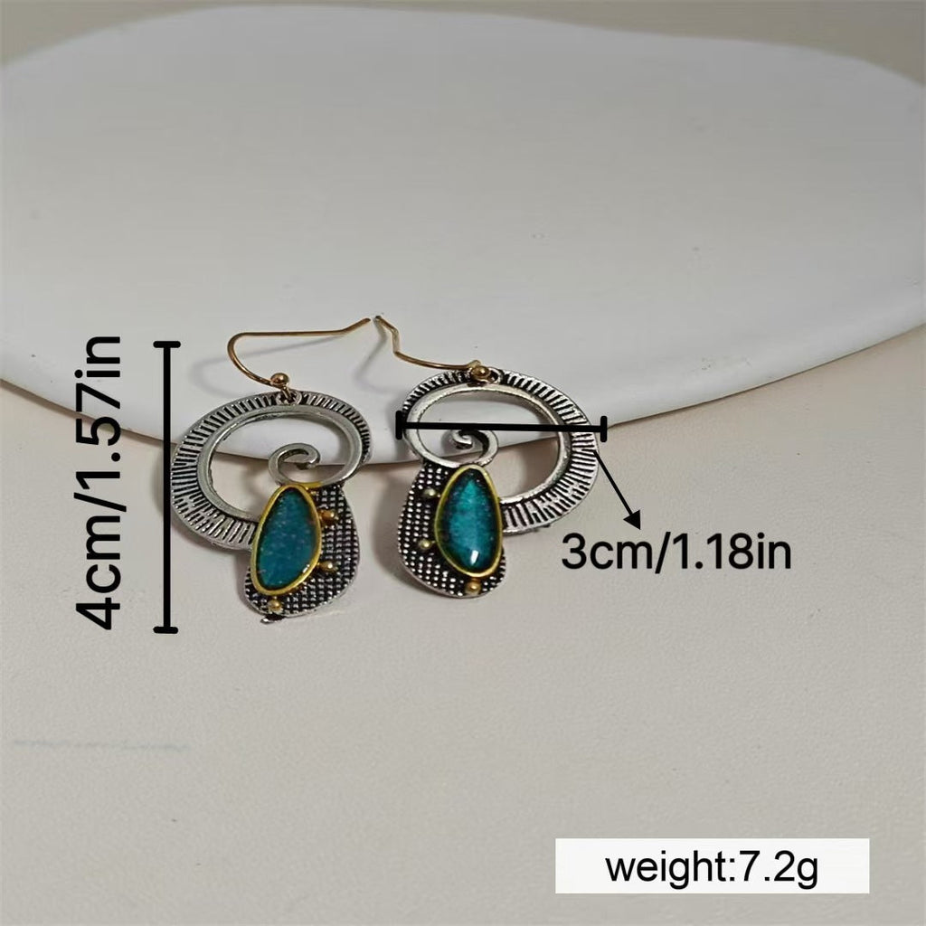 Creative Spiral-Inlaid Sapphire Earrings With Yellow Accents Vera Lux