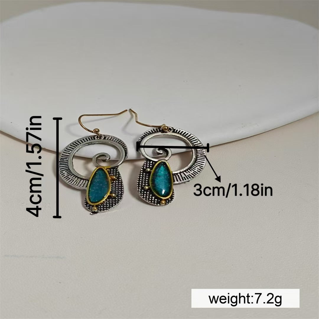Creative Spiral-Inlaid Sapphire Earrings With Yellow Accents Vera Lux