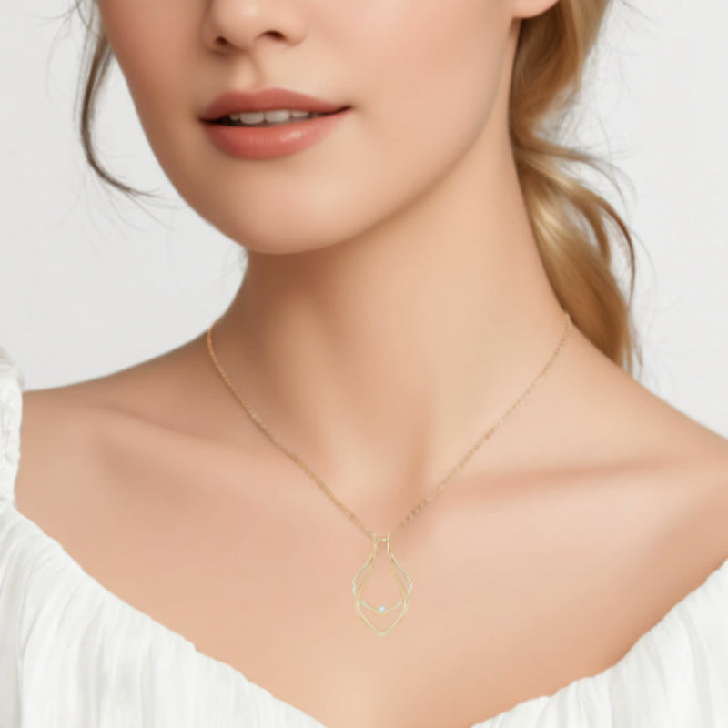 Simple Geometric-shaped Necklace Ring Holder Pendant Necklace Vera Lux