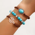 Ethnic style hand-woven gravel retro flying bird multi-layer winding leaf bracelet Vera Lux