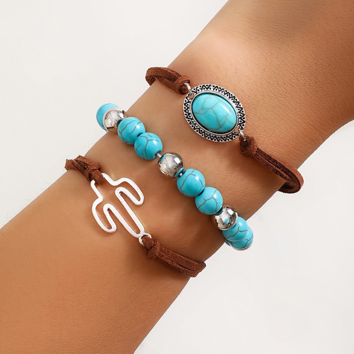 Ethnic style hand-woven gravel retro flying bird multi-layer winding leaf bracelet Vera Lux