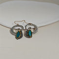 Creative Spiral-Inlaid Sapphire Earrings With Yellow Accents Vera Lux