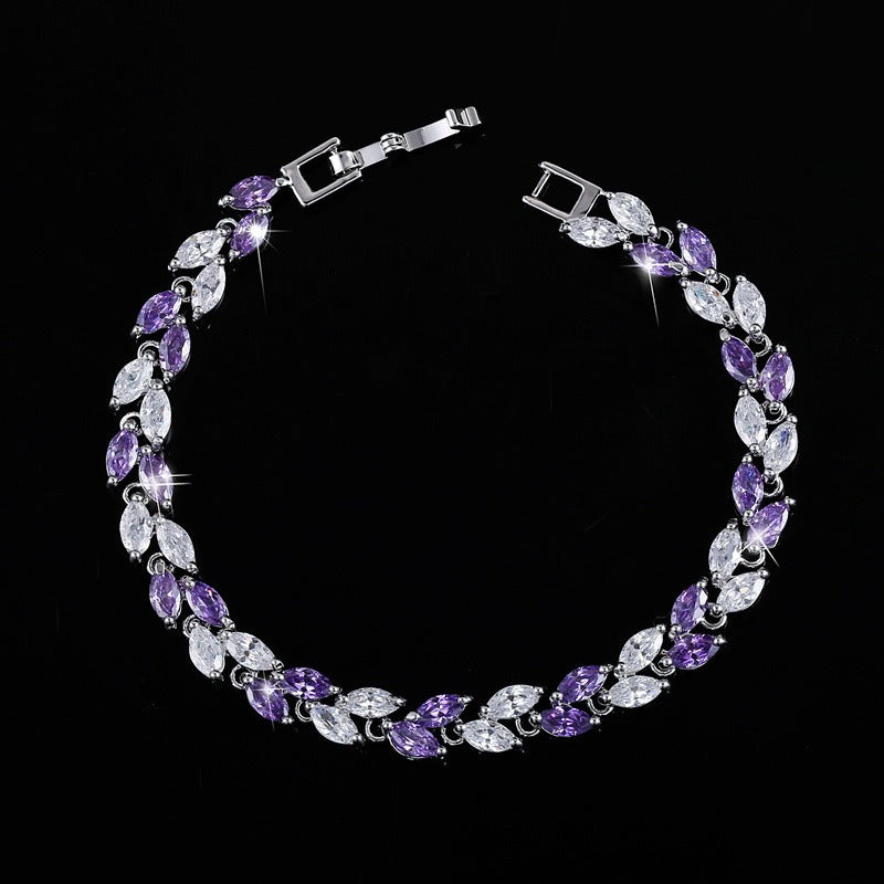 Small leaf zircon bracelet Vera Lux