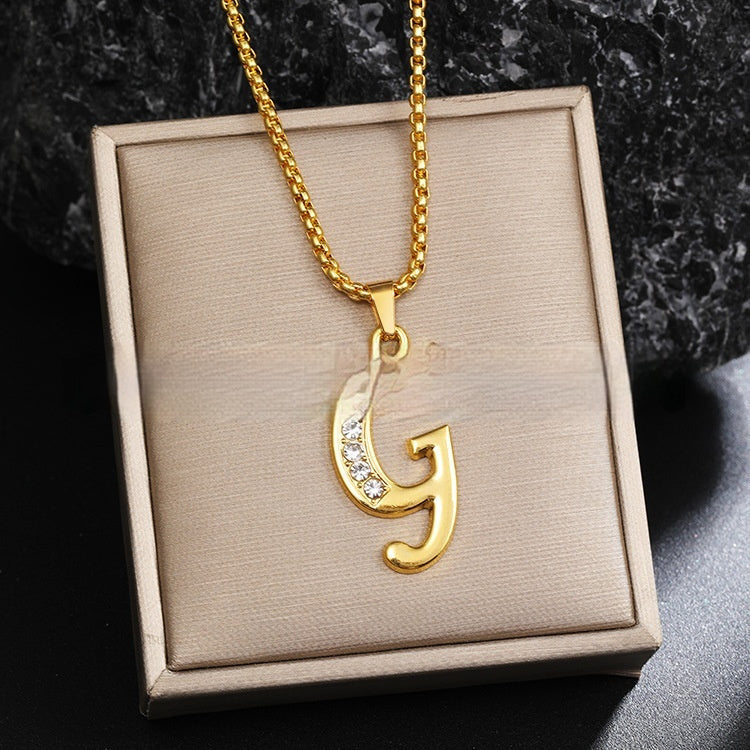 26 Diamond-Encrusted English Alphabet Necklaces Vera Lux