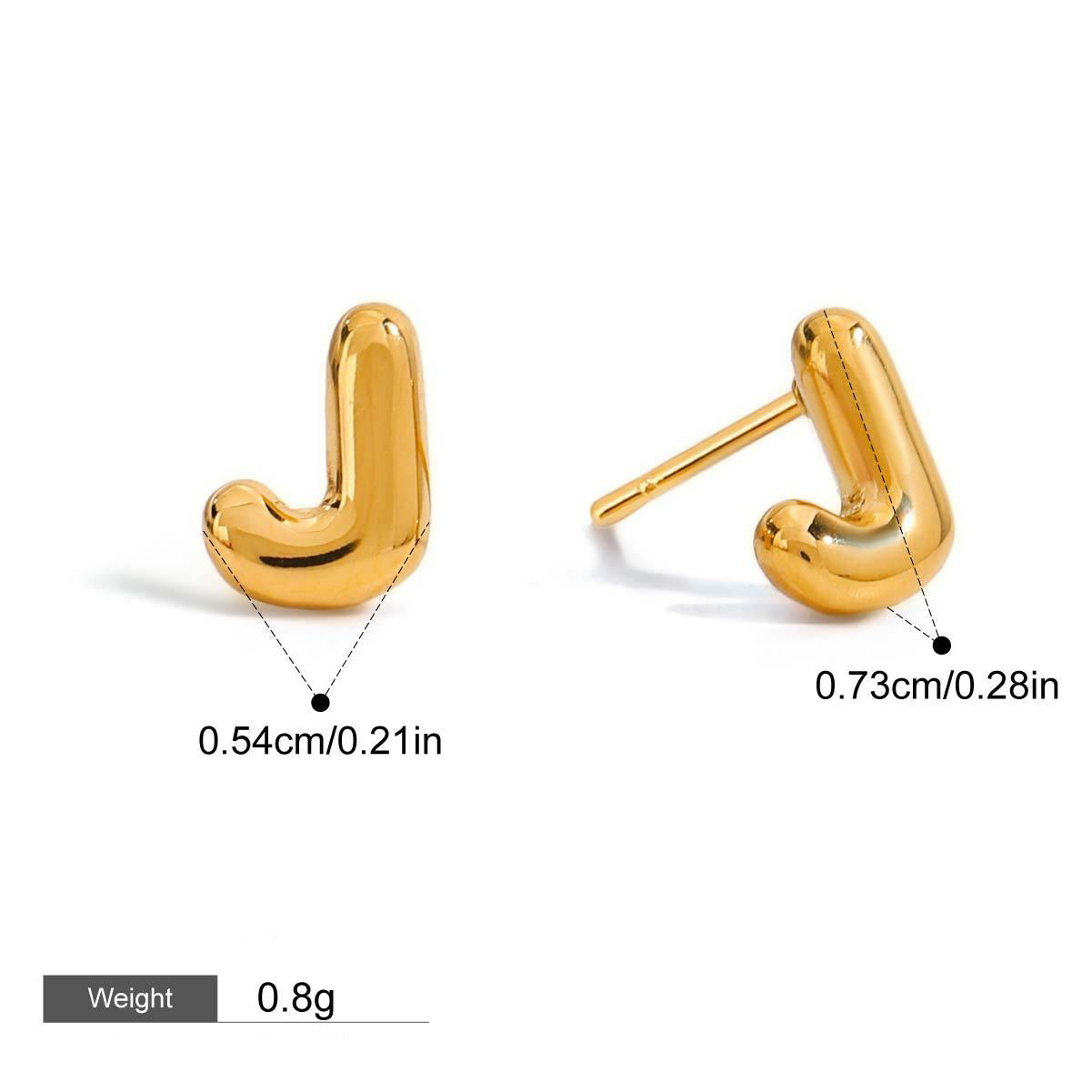 18K gold 26 letters design classic fashion earrings Vera Lux