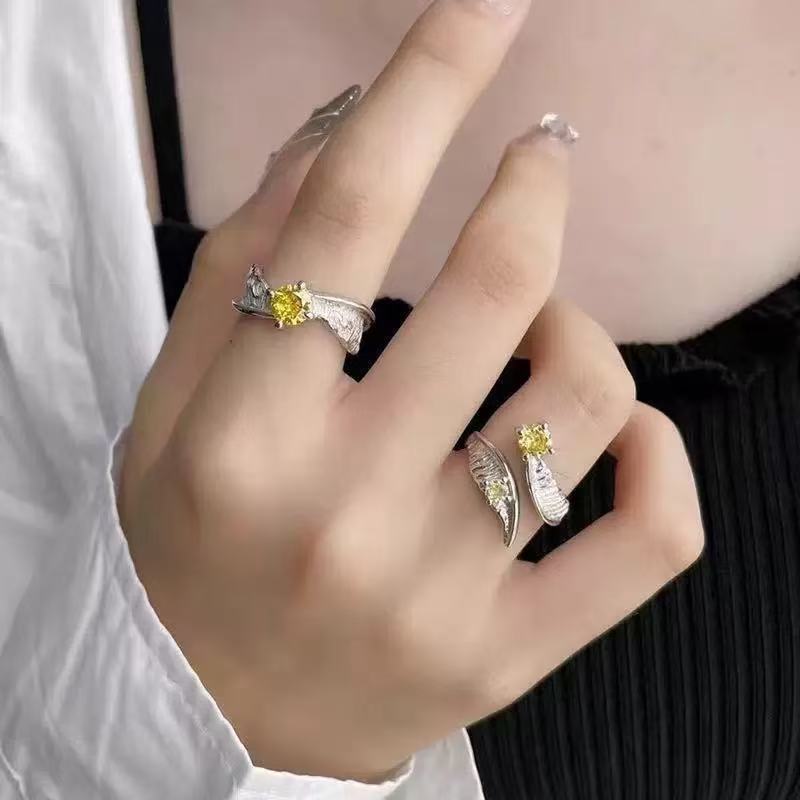 New Irregular Zircon Ring For Women, INS Trendy, Simple & Versatile Adjustable Index Finger Ring Vera Lux