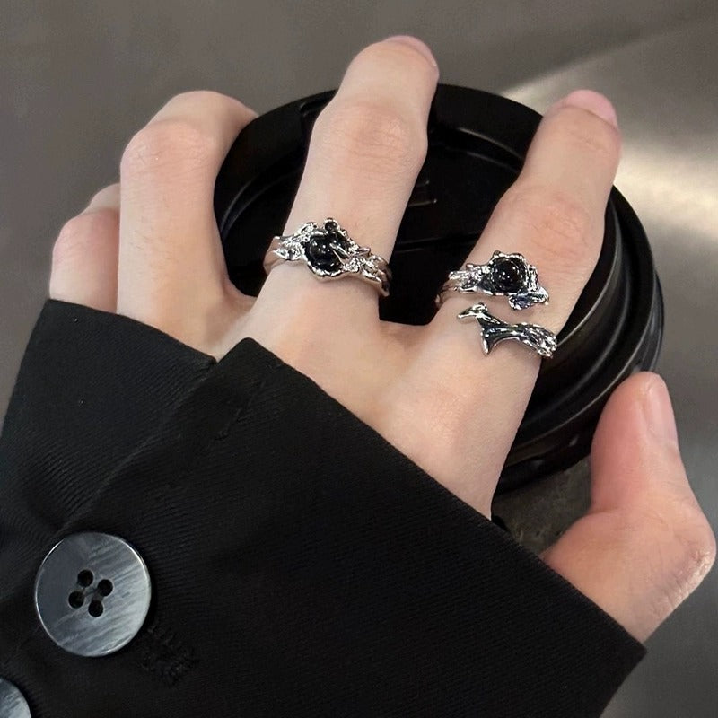 Original Dark Style Thorn Ring For Women & Men, Niche Design Texture Couple Ring, Fashion Open Adjustable Ring Vera Lux