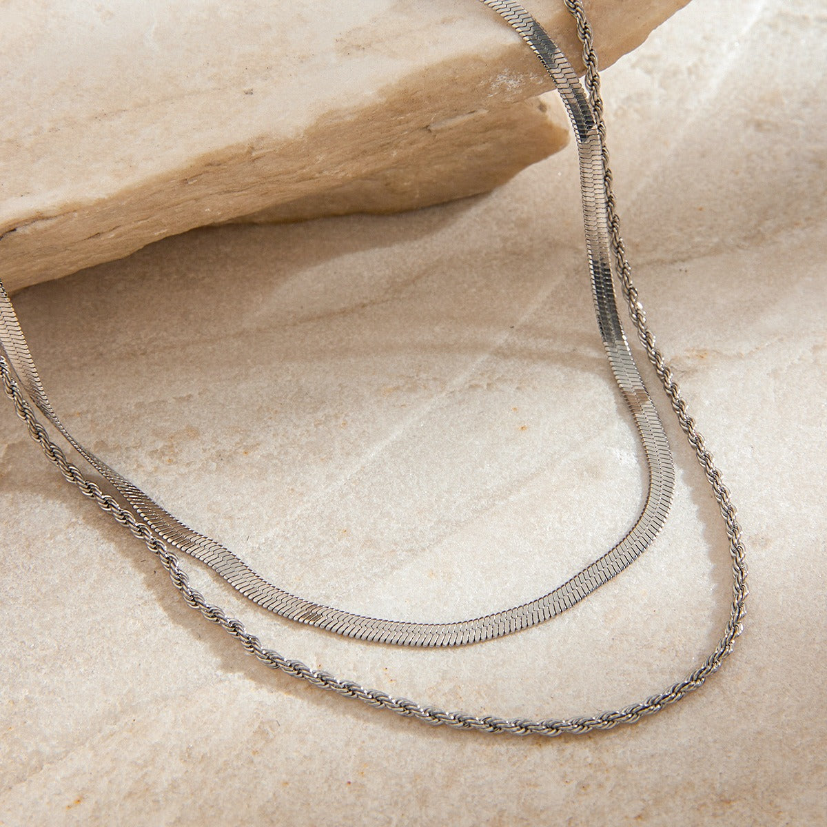 Double chain design simple personality necklace Vera Lux
