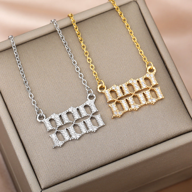 Digital Pendant Zircon Angel Number Necklace Vera Lux