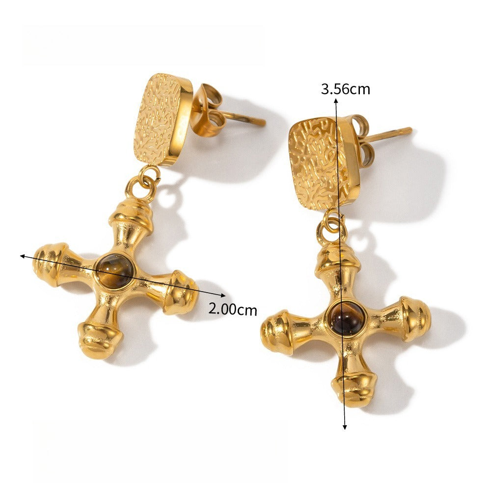 Light luxury and sophisticated titanium steel earrings for autumn and winter. Vera Lux