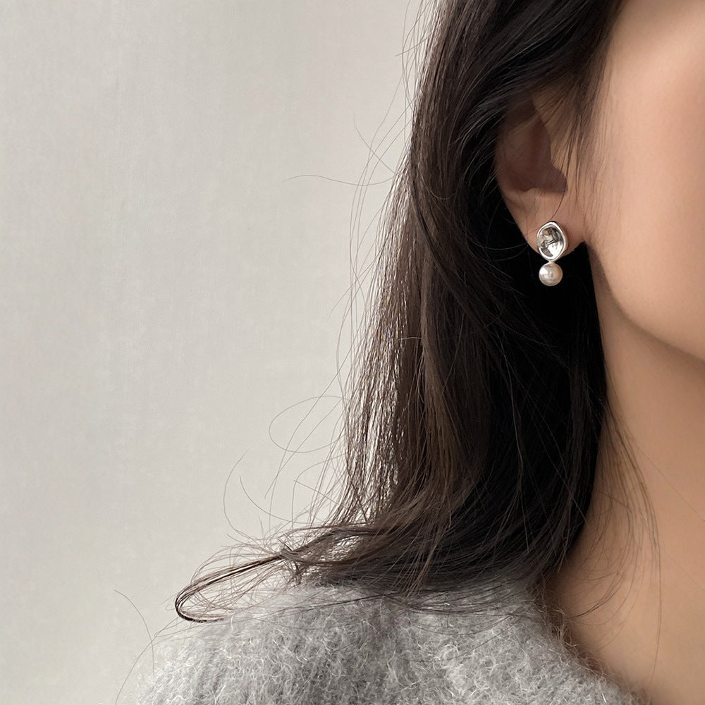 Pearl Geometric Stud Earrings For Women Vera Lux