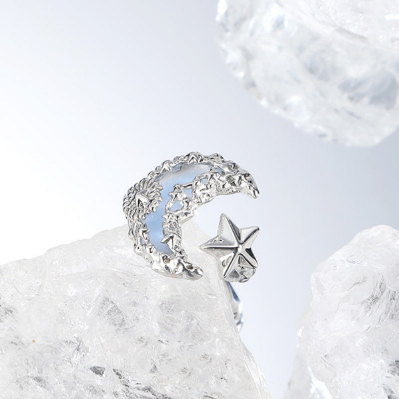 Lava Blue Moon Ring For Women Light Luxury High-End Vera Lux