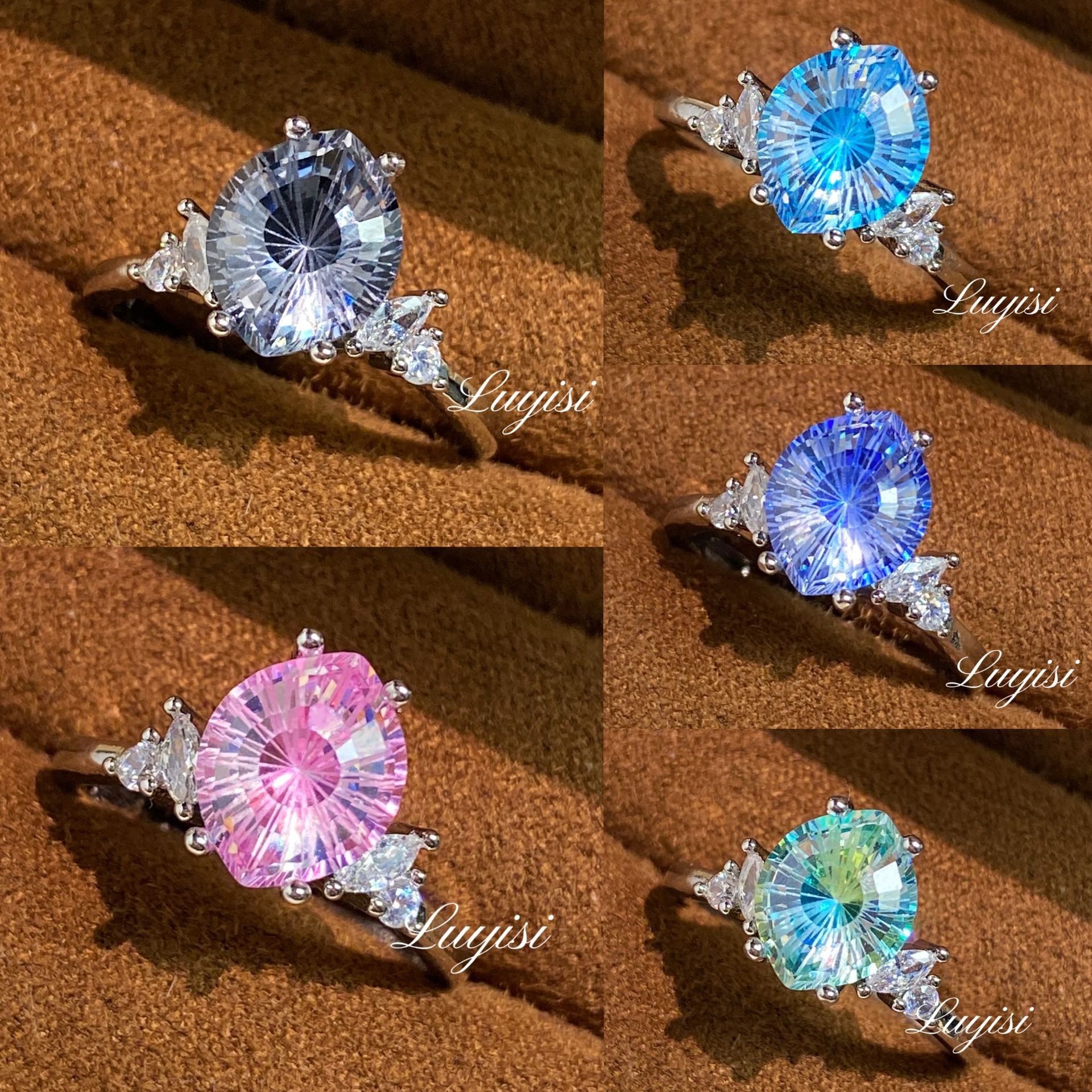 Firework Cut Simulated Moissanite Ring For Women, Light Luxury Niche Design Simulated Diamond Engagement Ring Vera Lux