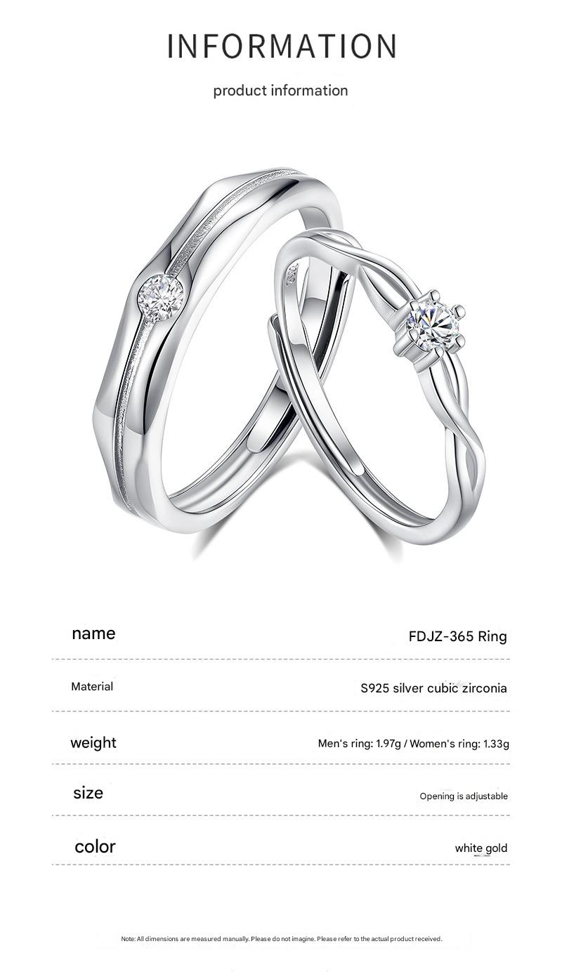 S925 sterling silver couple engagement ring Vera Lux