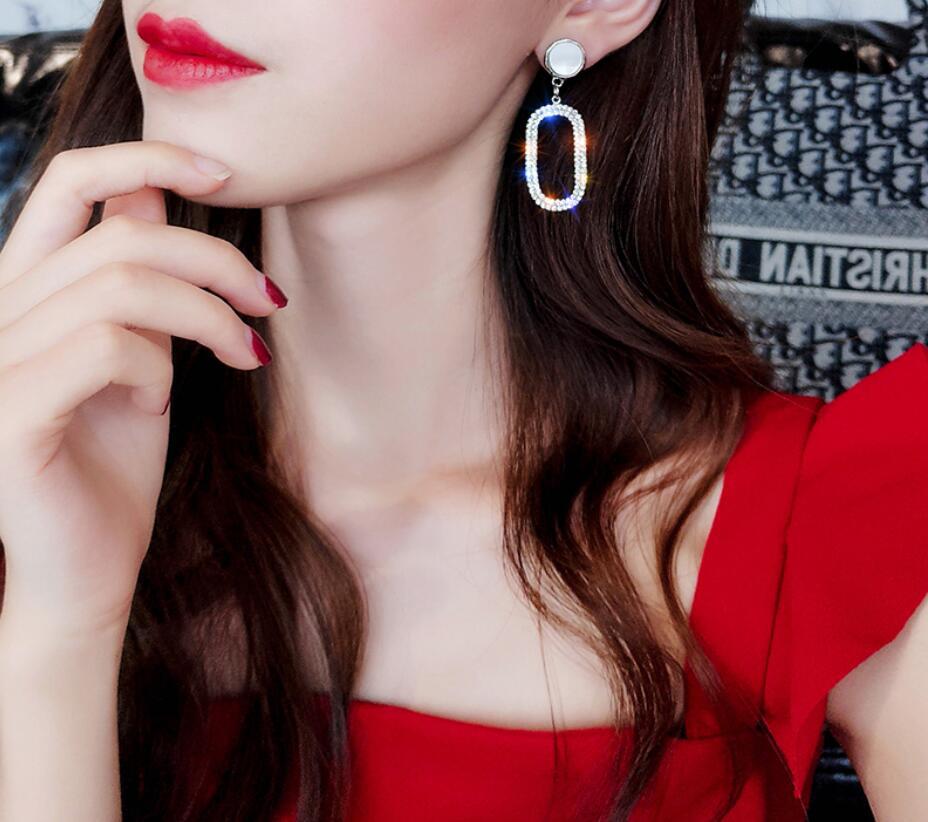 Newest Japanese And Korean-style Ultra-shiny Rhinestone Earrings That Make Your Face Look Slimmer Vera Lux