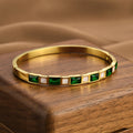 Emerald Diamond White Shell Titanium Steel Bracelet For Women Vera Lux