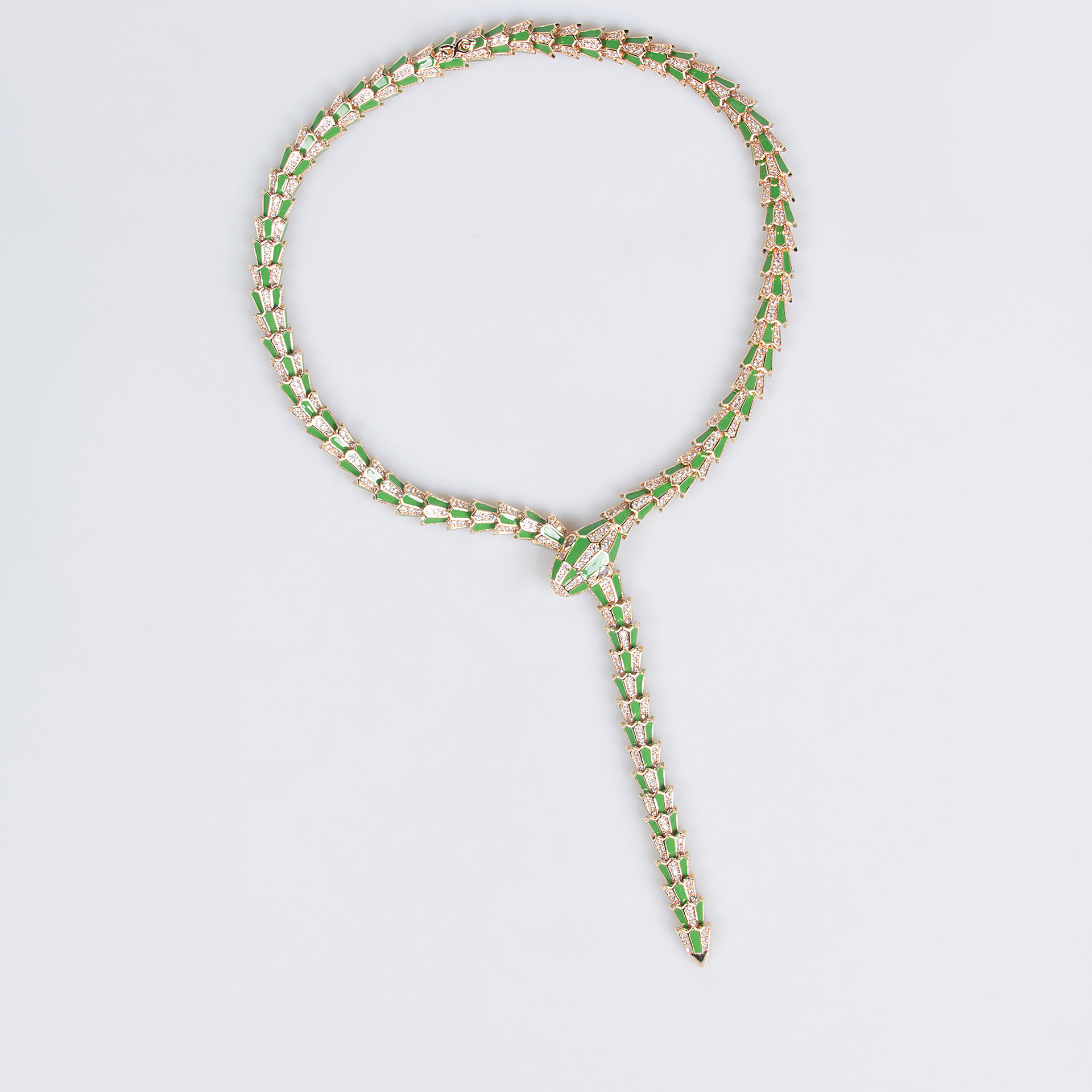 S925 Silver Snake-Shaped Enamel Necklace Vera Lux